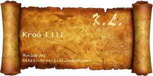 Kroó Lili névjegykártya